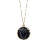 Crowned Heart Raised Intaglio Pendant