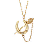 14k Vermeil Lucky Rose Horseshoe Pendant