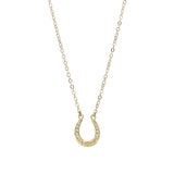 14k Gold Wild Rose Horseshoe Pendant
