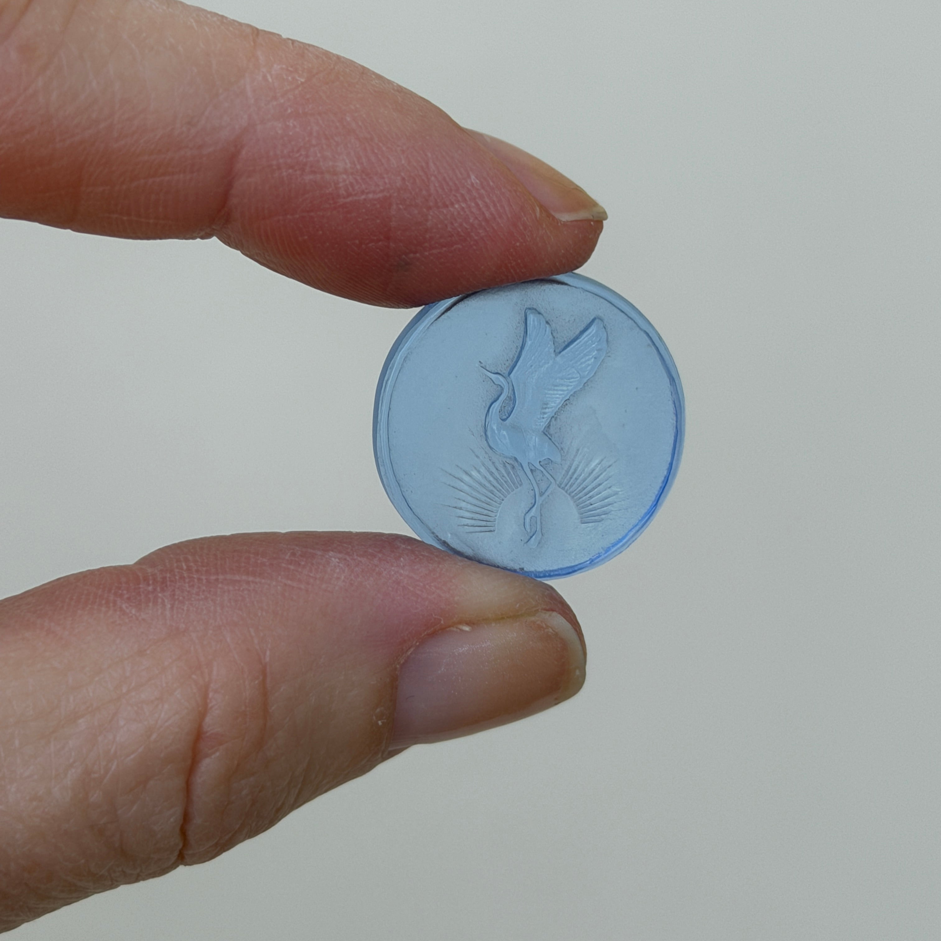 Rising Crane Intaglio Medallion
