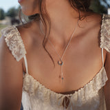 Silver Lucky Rose Horseshoe Pendant
