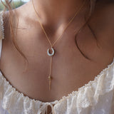 14k Vermeil Lucky Rose Horseshoe Pendant