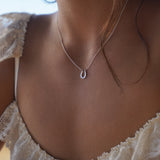 Silver Wild Rose Horseshoe Pendant