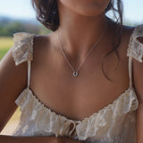 Silver Wild Rose Horseshoe Pendant