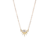 14K Solid Gold Mini Starburst Pendant