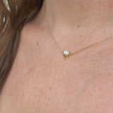 14K Solid Gold Mini Starburst Pendant