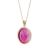 One of a Kind 14k Pink Sacred Heart Intaglio Pendant