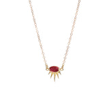 14K Solid Gold Mini Starburst Pendant