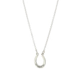 Silver Wild Rose Horseshoe Pendant