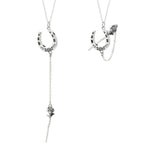 Silver Lucky Rose Horseshoe Pendant