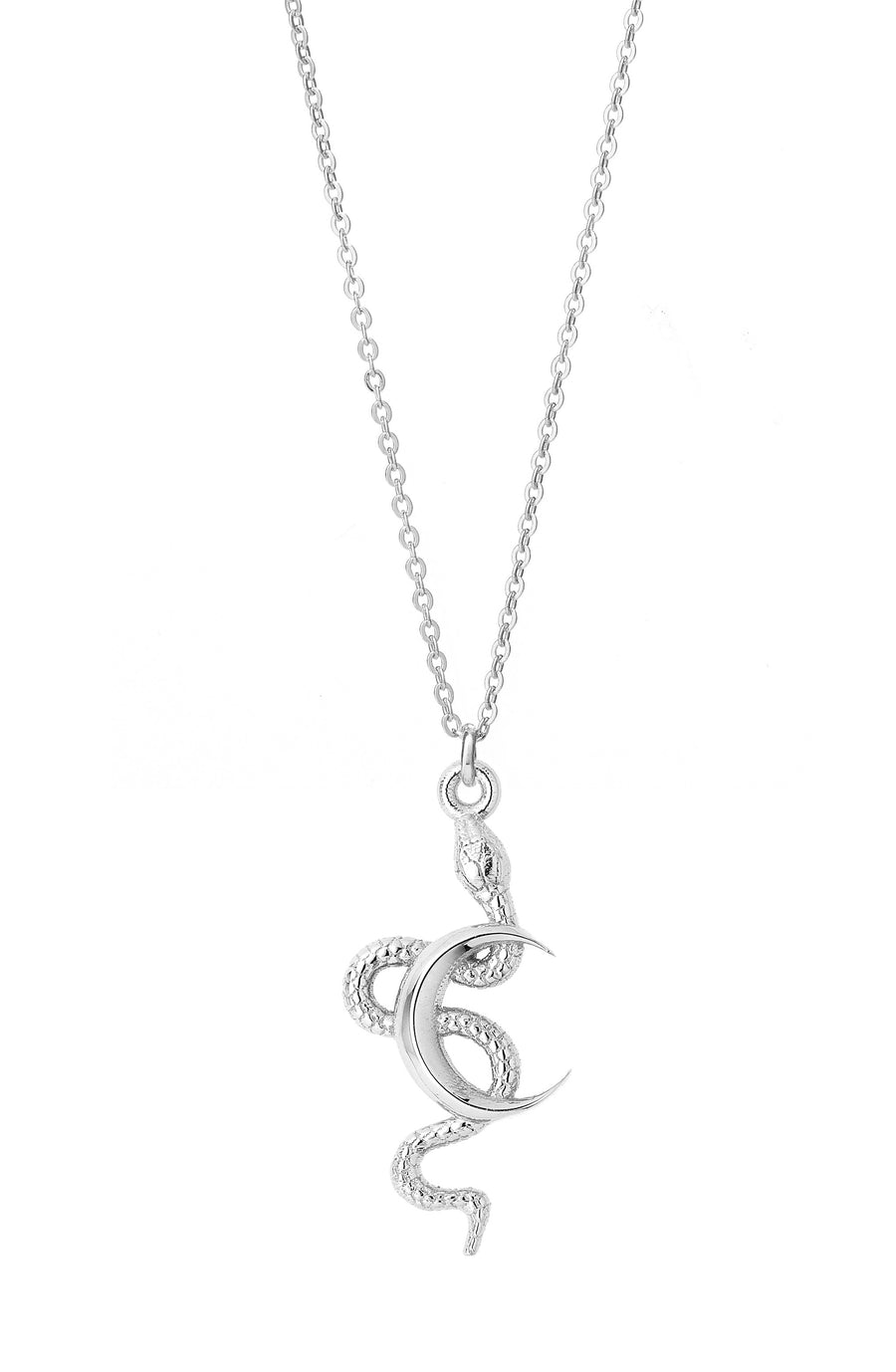 SILVER & GOLD PLATED SNAKE MOON NECKLACE