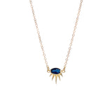 14K Solid Gold Mini Starburst Pendant