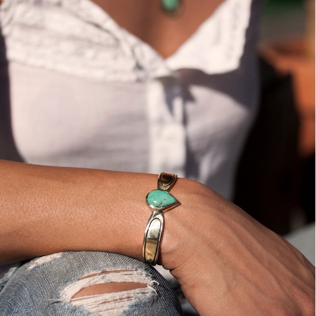 Turquoise Teardrop Cuff