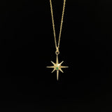 Gold Northern Star Gemstone Pendant