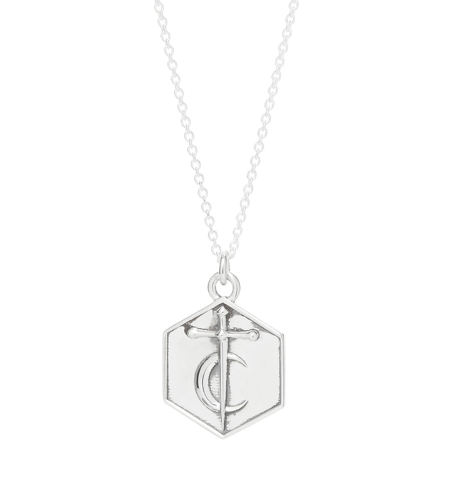 SWORD & MOON HEXAGON PENDANT