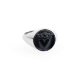 Crowned Heart Raised Intaglio Signet Ring
