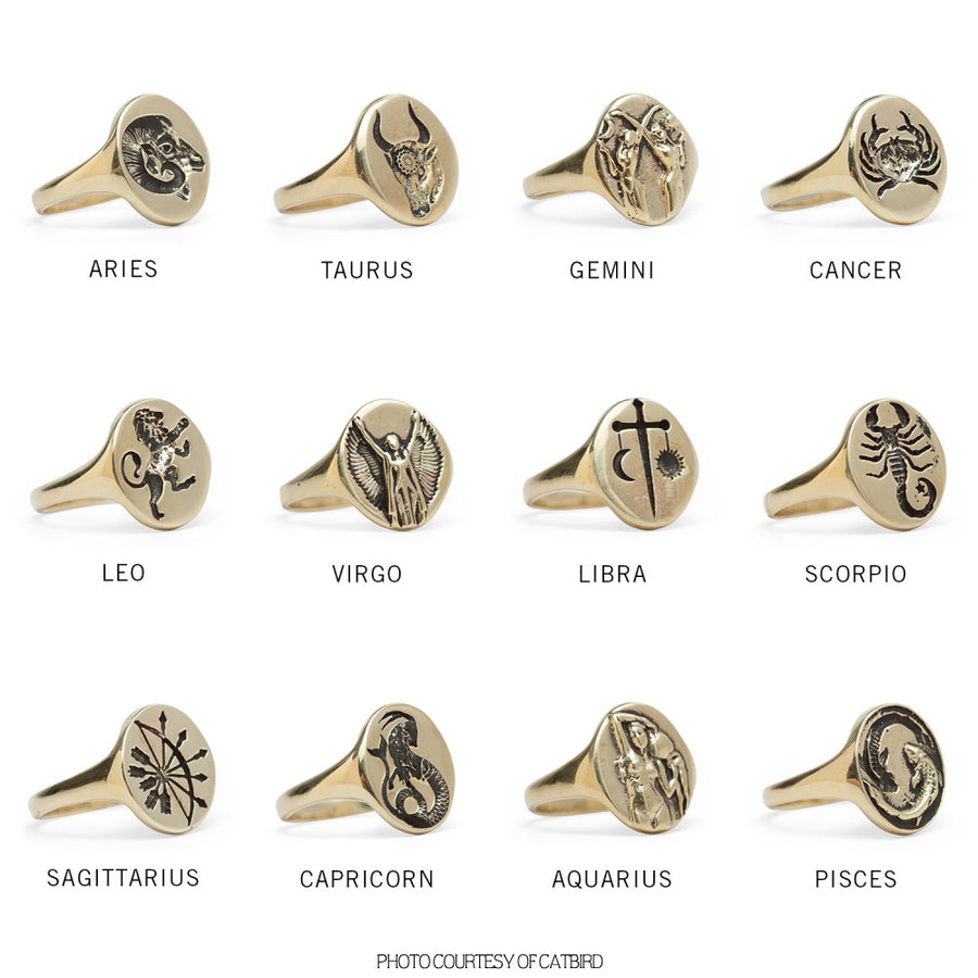 Brass & Silver Zodiac Signets